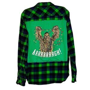 Upcycled Chewbaca Green Flannel L